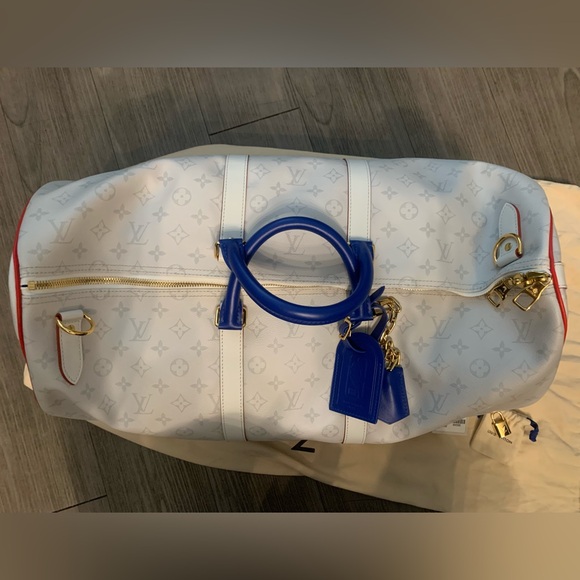 Louis Vuitton Keepall Bandouliere 55 NBA LV White Basketball Weekend Travel Bag - Picture 7 of 13